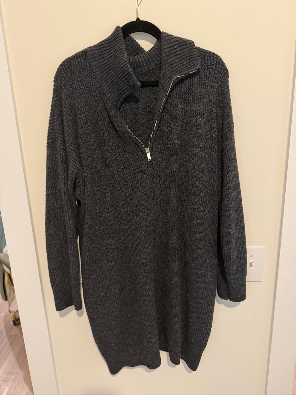 Old Navy Charcoal Gray Cowl Half-Zip Sweater